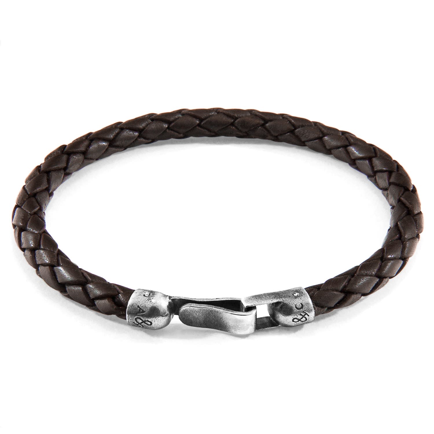 Cacao Brown Skye Silver & Braided Leather Bracelet