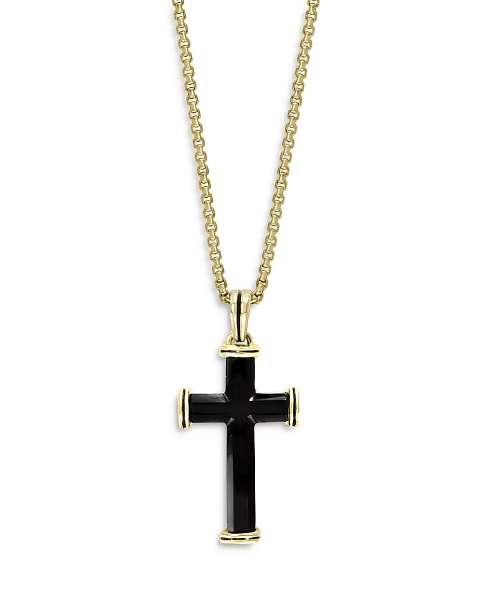 Bloomingdale's 14k Black Onyx Cross Pendant