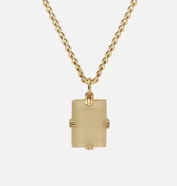 Miansai Lennox Quartz Necklace in Gold Vermeil