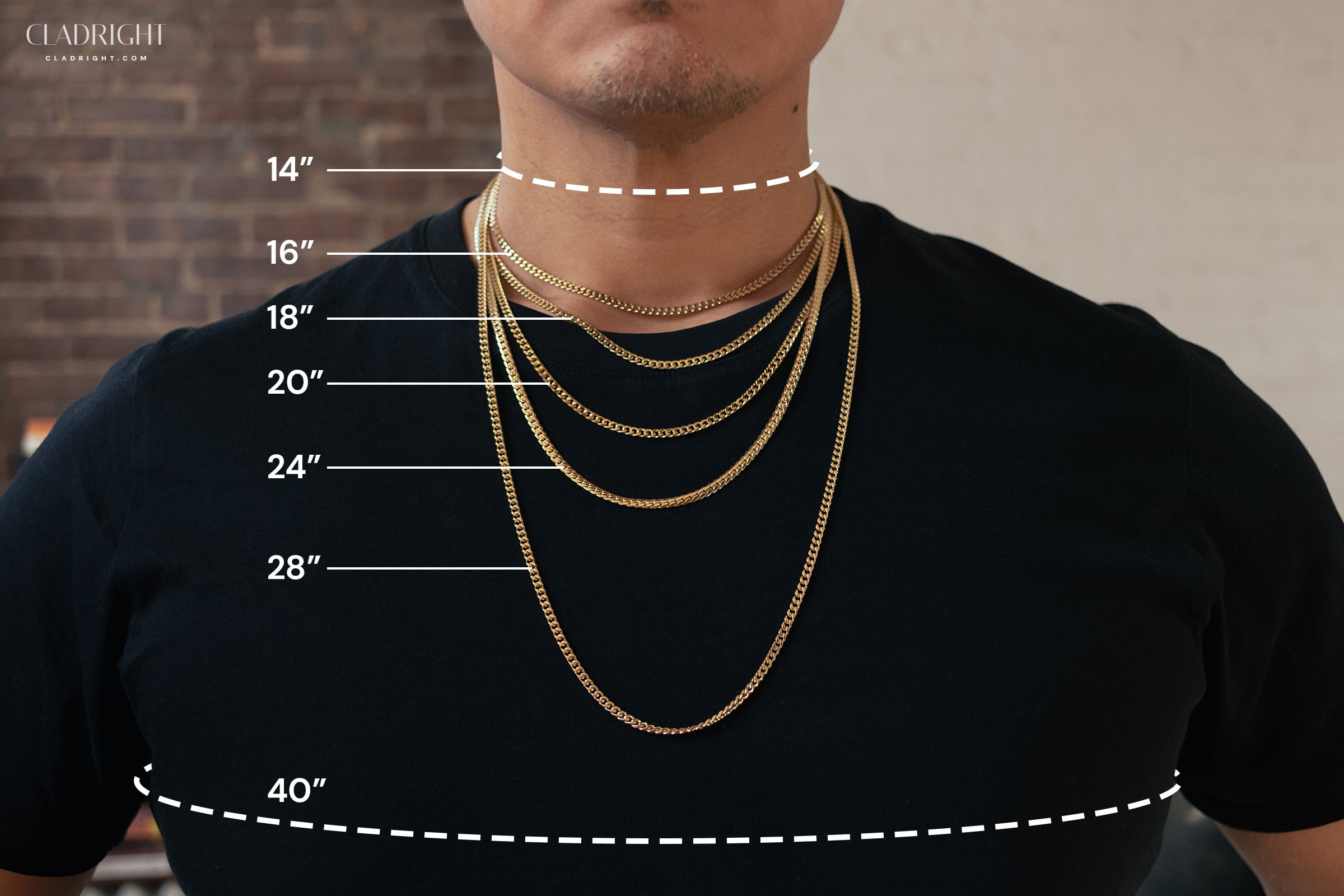 Chain Necklace Lengths for Men A Visual Guide · Cladright