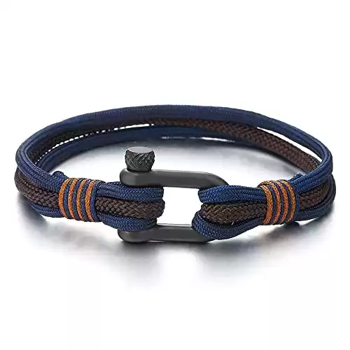 COOLSTEELANDBEYOND Screw Nautical Rope Bracelet
