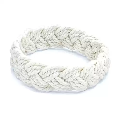 World End Imports White Cotton Sailor Knot Bracelet 
