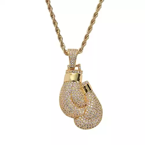KMASAL Iced Out Boxing Glove Pendant