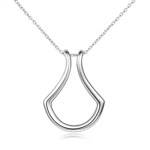 Zoeniya Sterling Silver Ring Holder Necklace Pendant