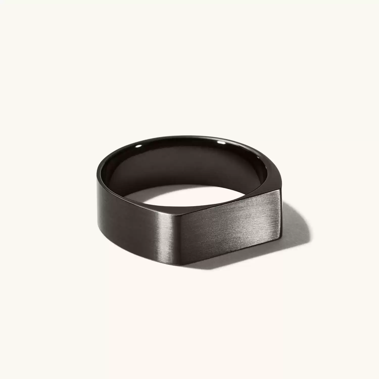 Mejuri Slim Black Titanium Rectangular Signet Ring