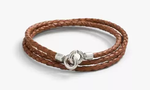 Degs & Sal C Clasp Braided Leather Bracelet